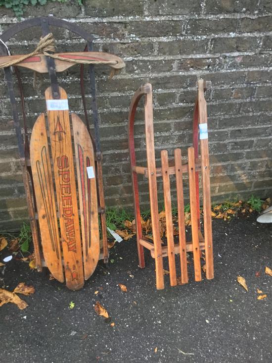 2 vintage sledges